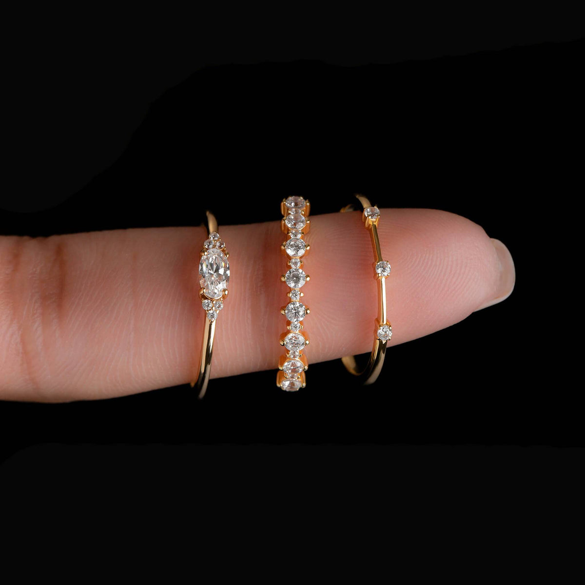 Ophelia - 3 Stone Ring - Trove & Co.