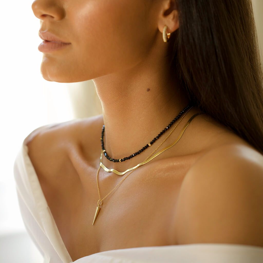 black onyx choker necklace- Trove & Co.