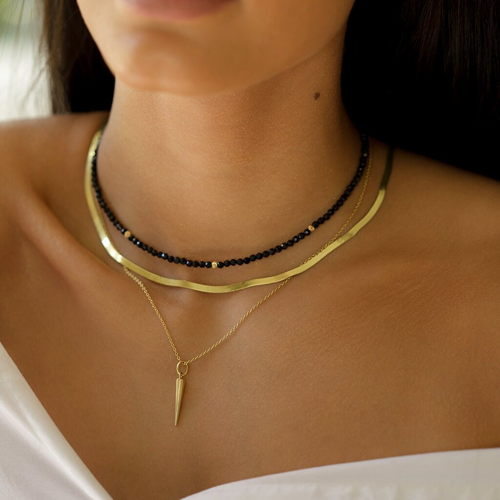 AURA GEMSTONE CHOKER - BLACK ONYX - Trove & Co.