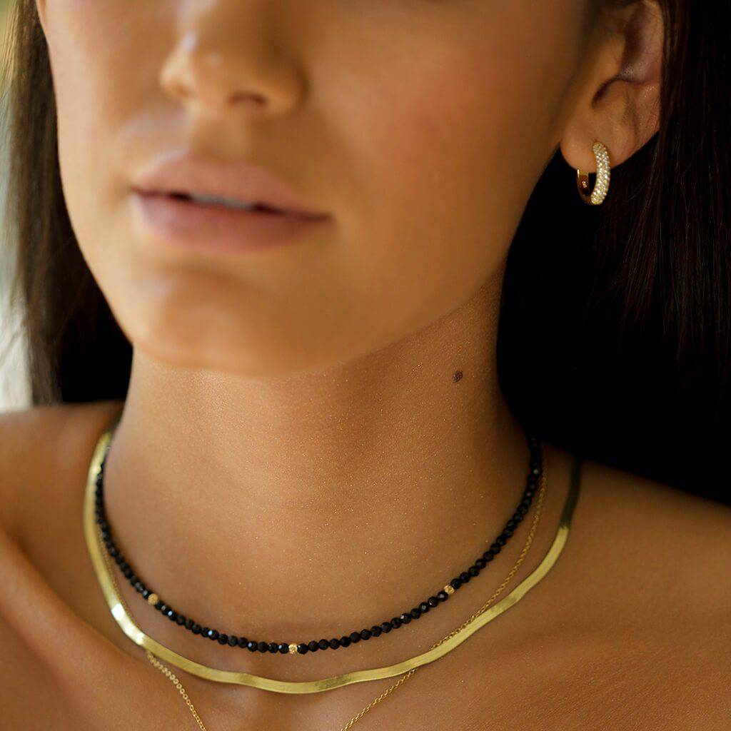 AURA GEMSTONE CHOKER - BLACK ONYX - Trove & Co.