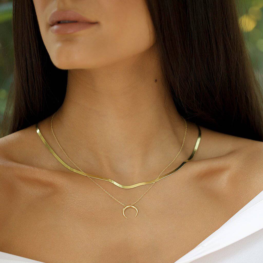 crescent moon necklace canada - Trove & Co.