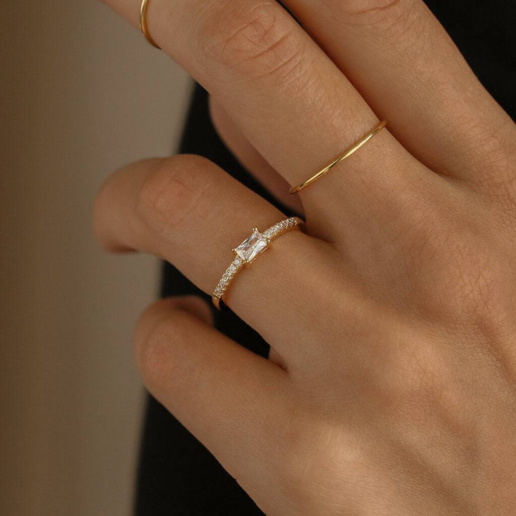 minimalist baguette ring - Trove & Co.