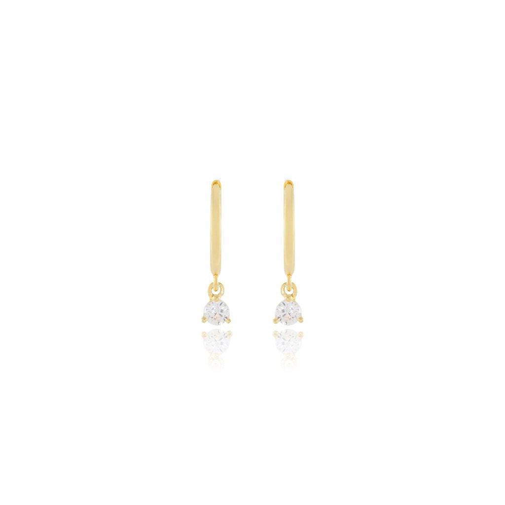 Drop huggie earrings gold - Trove & Co.