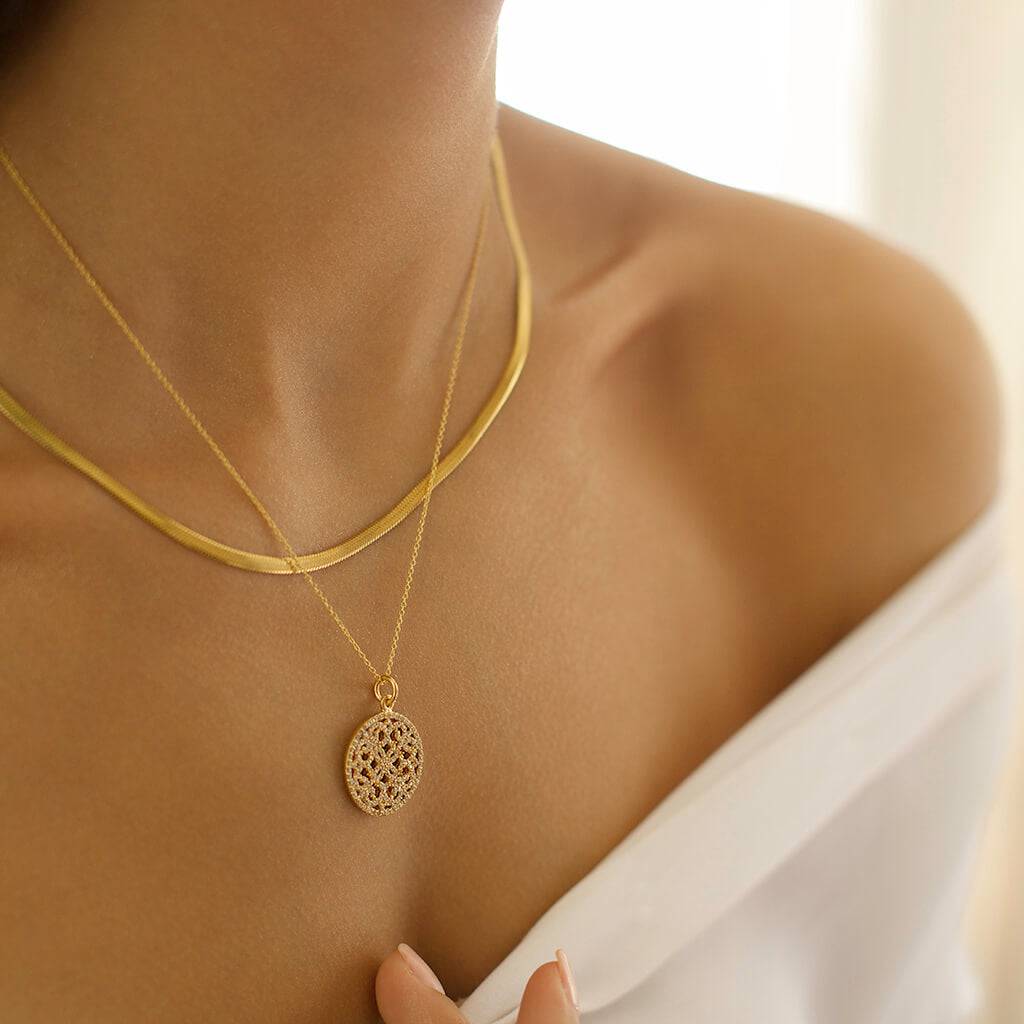 herringbone snake chain necklace - Trove & Co.