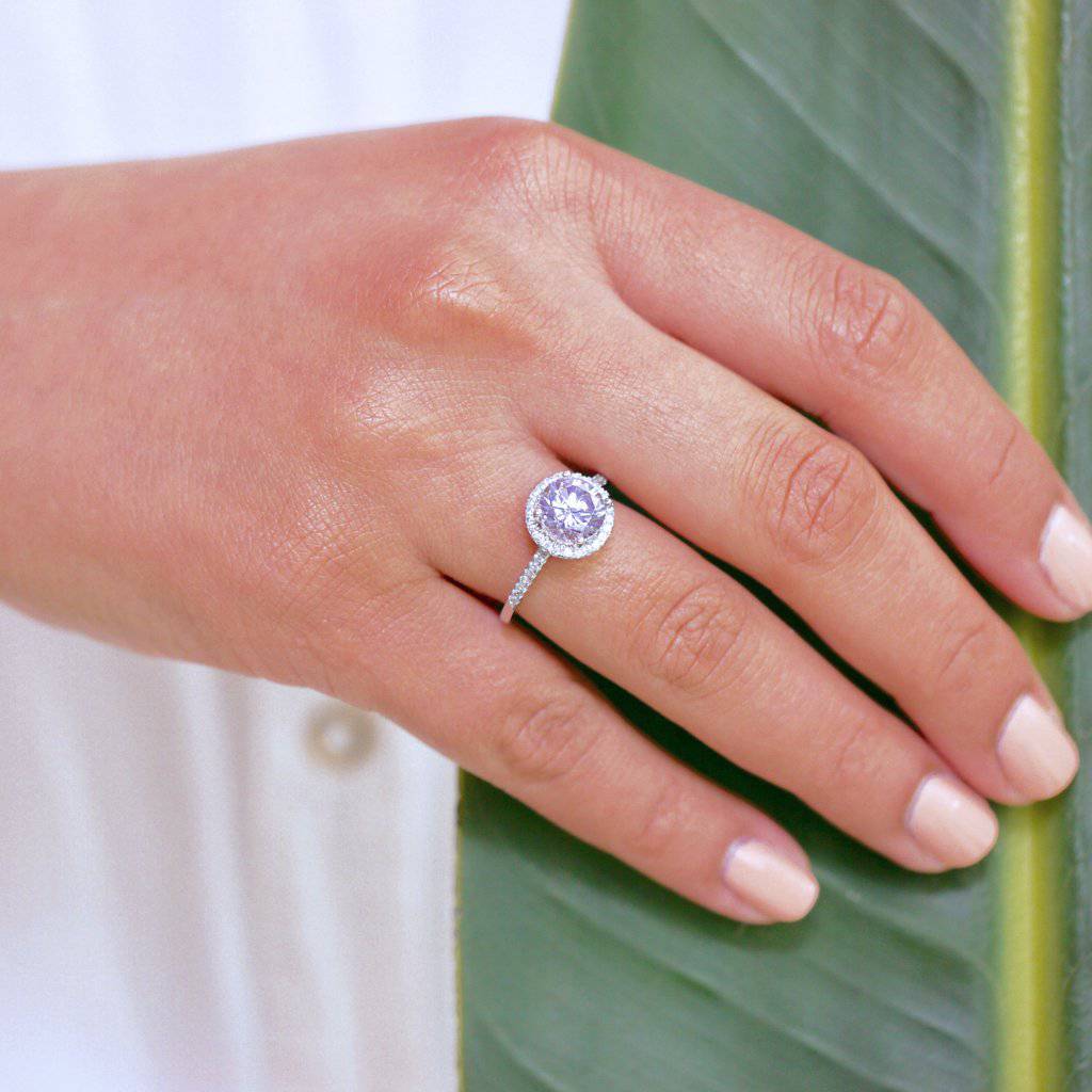 lavender halo ring - Trove & Co.