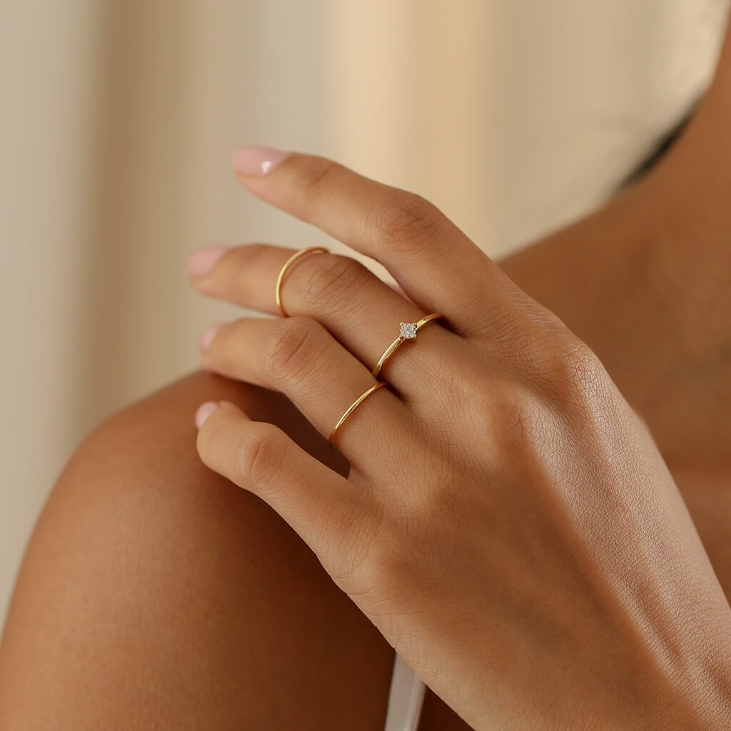 tiny solitaire ring - Trove & Co.