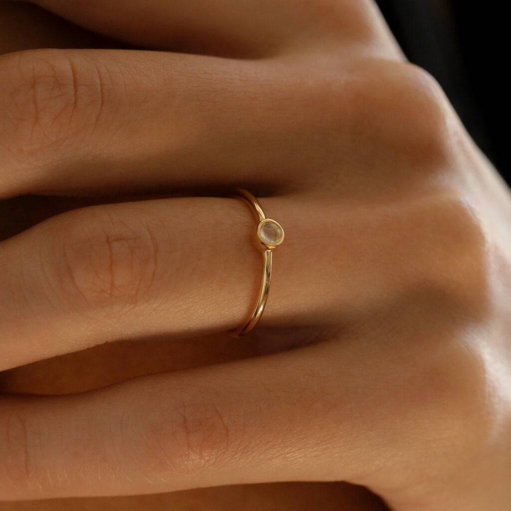 Simple moonstone ring