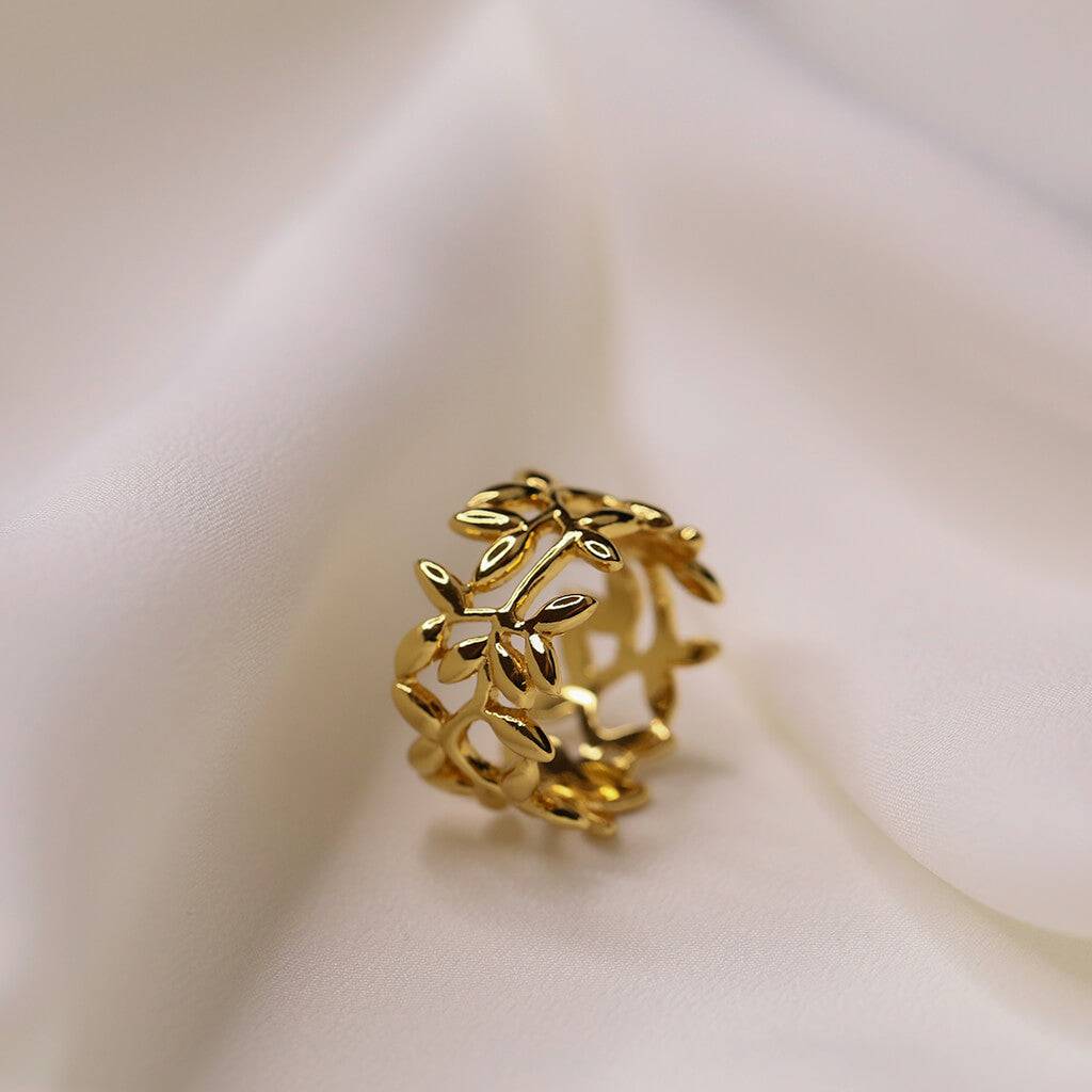 olive leaf gold ring - Trove & Co.