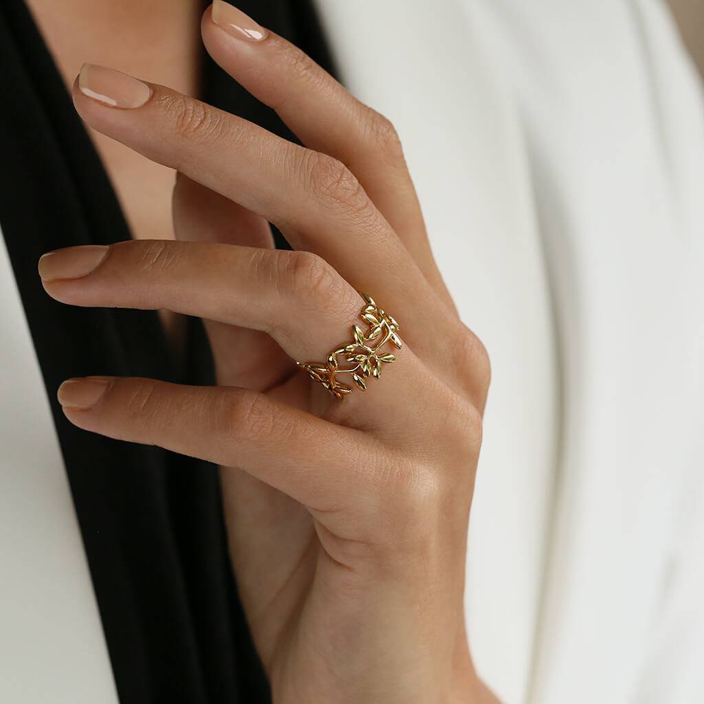 OLIVE LEAF RING - Trove & Co.
