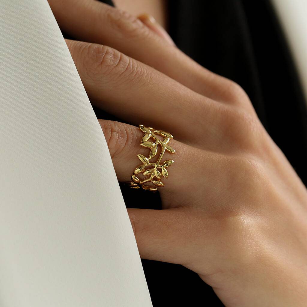 gold olive leaf ring - Trove & Co.