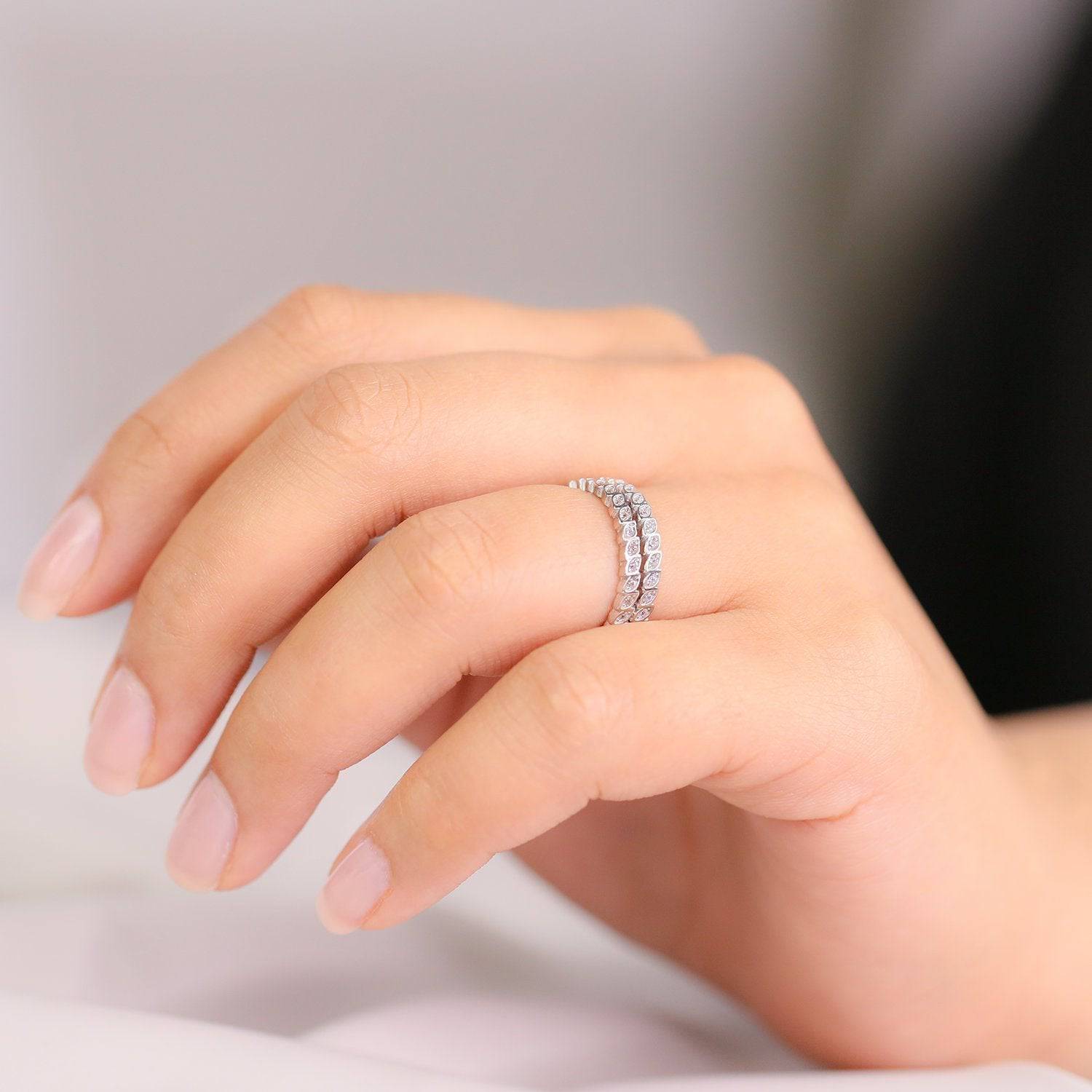 PAIR OF DAINTY ETERNITY BANDS - Trove & Co.
