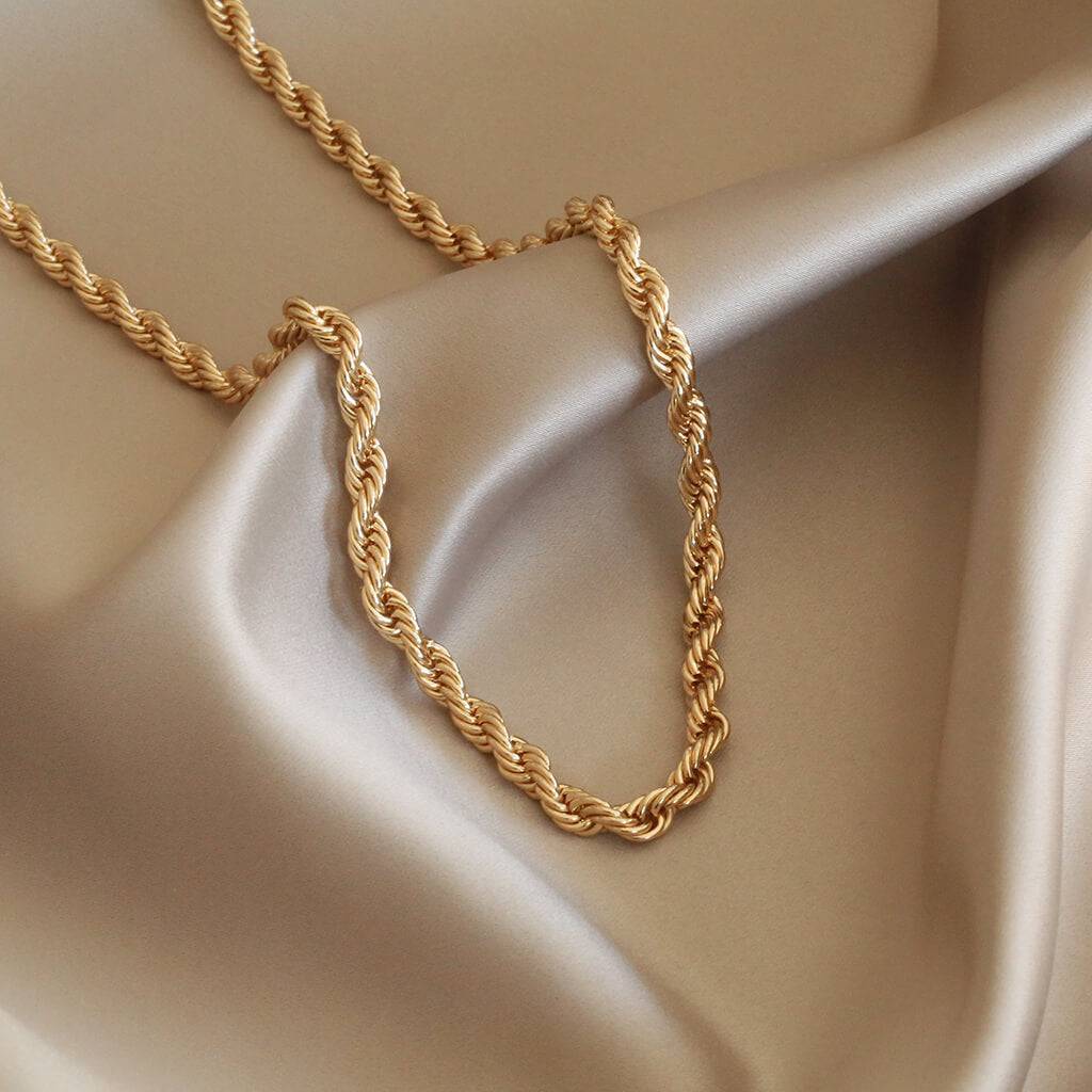 4mm rope chain gold - Trove & Co.
