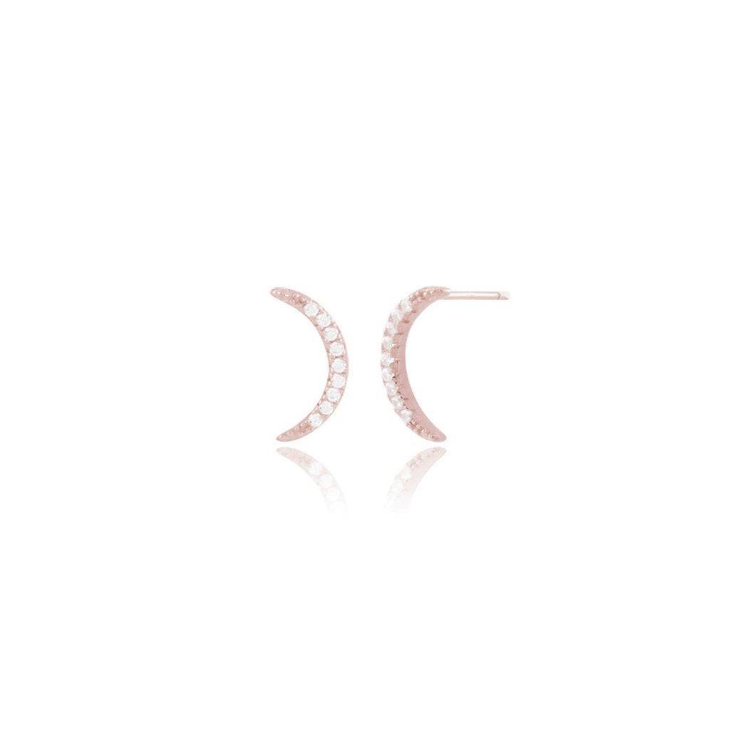 SLIM GOLD CRESCENT MOON EARRINGS - Trove & Co.