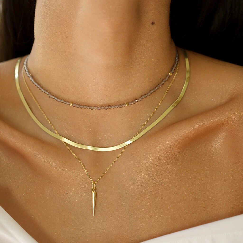 AURA GEMSTONE CHOKER - SMOKEY QUARTZ - Trove & Co.