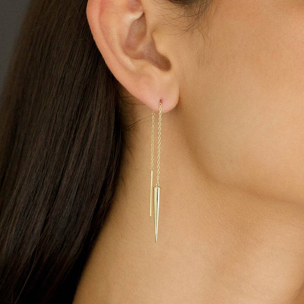 SPEAR DROP THREADING EARRINGS - Trove & Co.