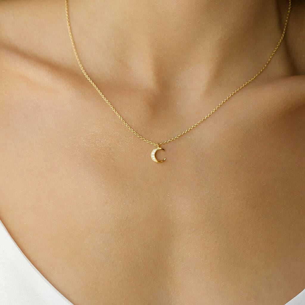 gold crescent moon necklace - Trove & Co.
