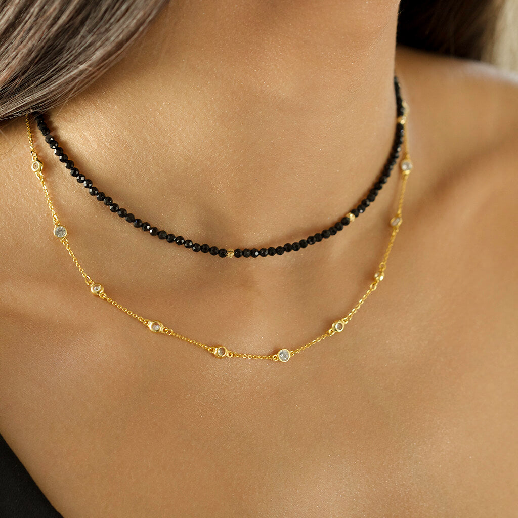 AURA GEMSTONE CHOKER - BLACK ONYX-Trove & Co.