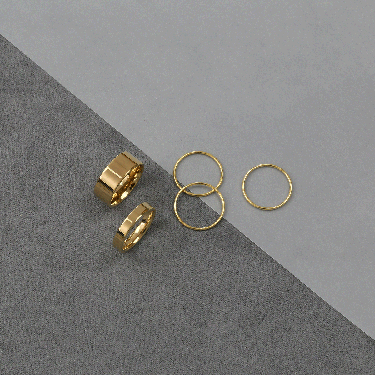 THIN SMOOTH BAND SET OF 3 - Trove & Co.