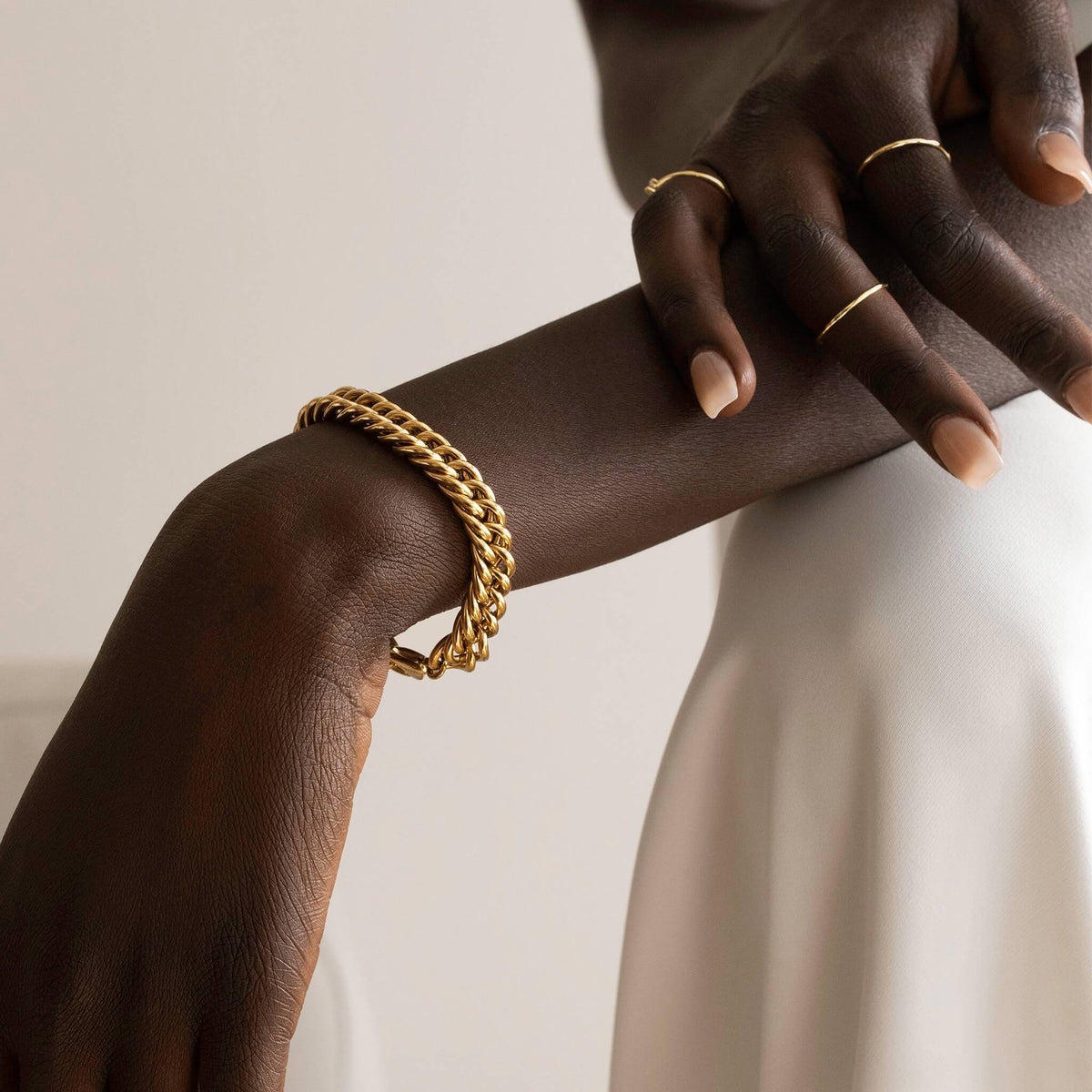 DOUBLE CURB CHAIN BRACELET - Trove & Co.