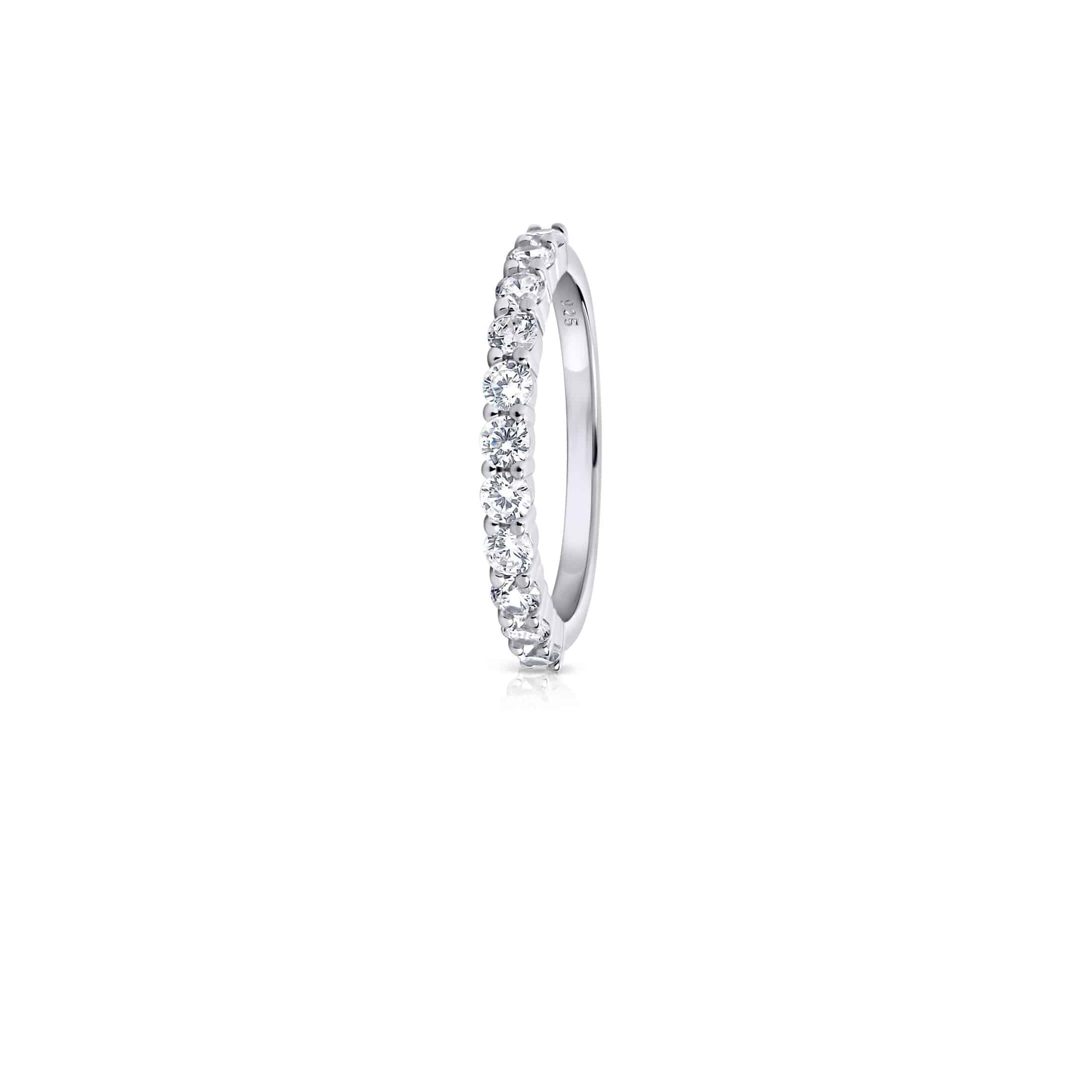 Pave half eternity on sale ring