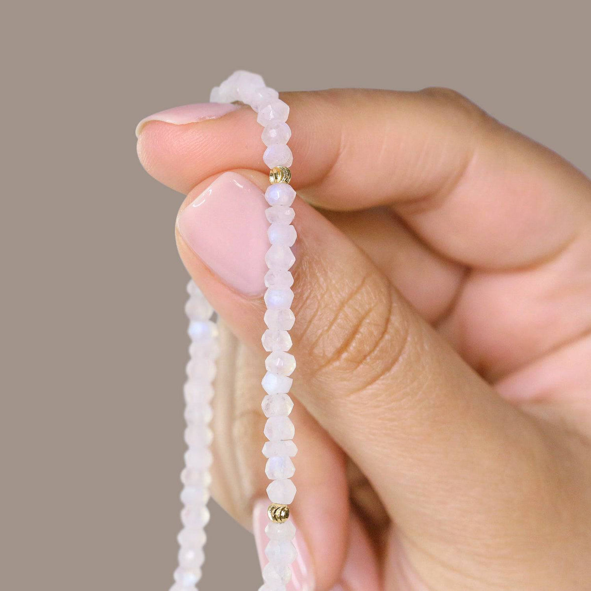 AURA GEMSTONE CHOKER - RAINBOW MOONSTONE - Trove & Co.