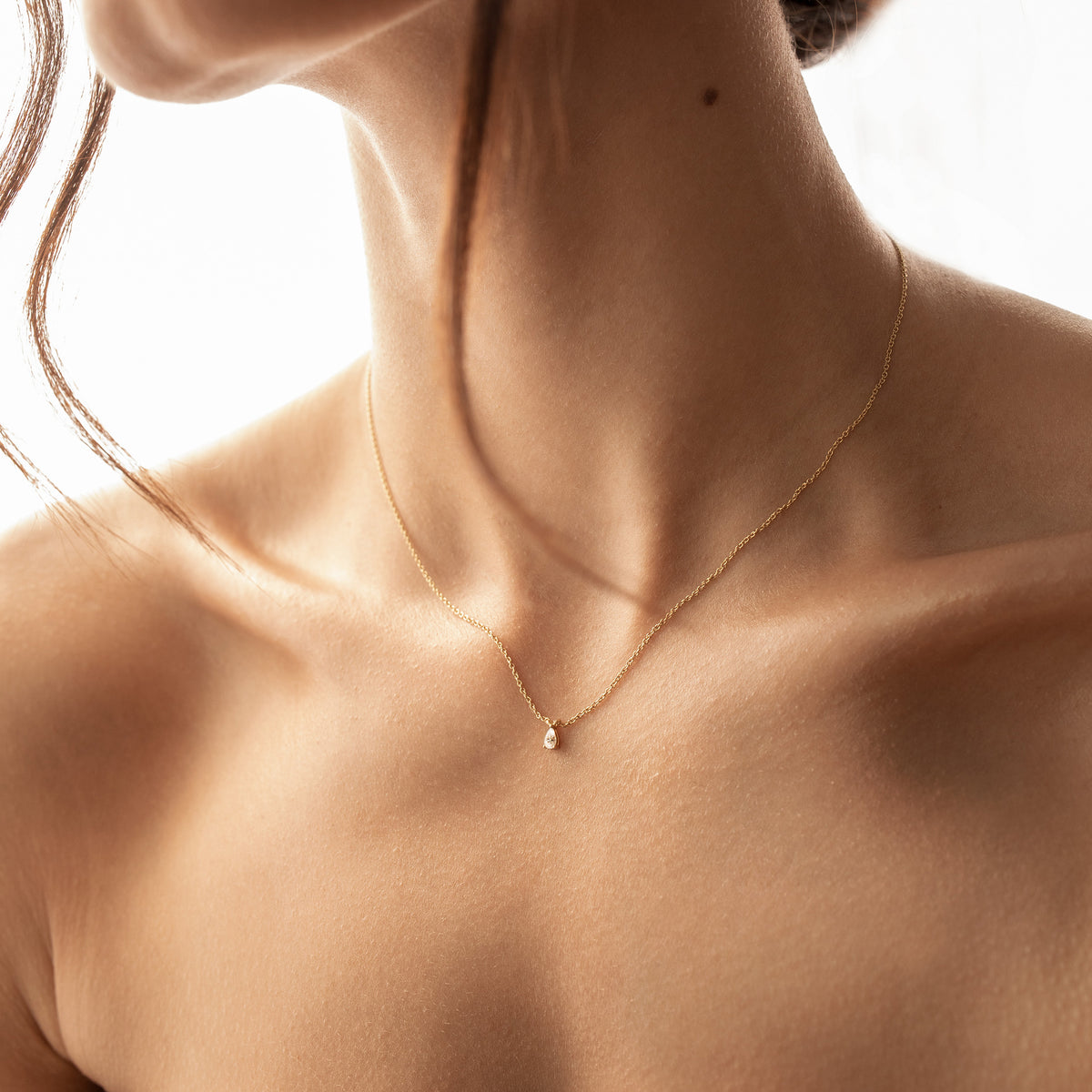 Teardrop Solitaire Pendant with Moissanite