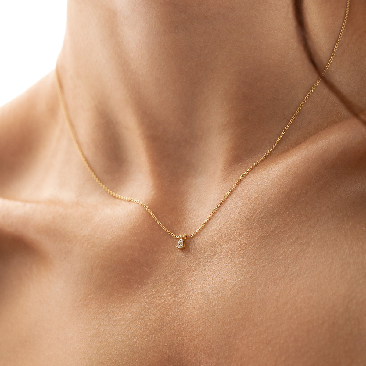 Teardrop Solitaire Pendant with Moissanite