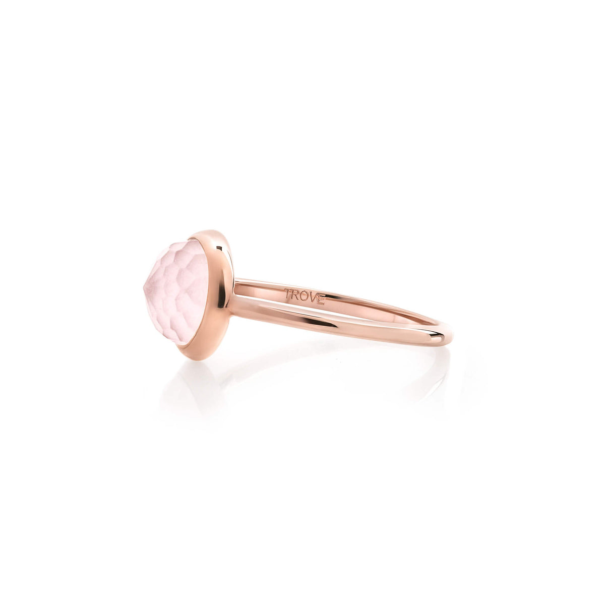 ROSE GOLD CUT CHALCEDONY RING - Trove & Co.