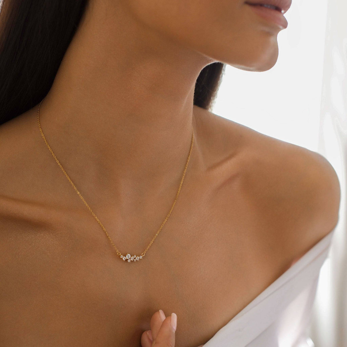 Cluster necklace gold - Trove & Co.