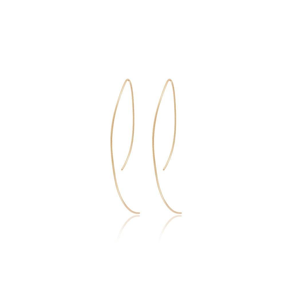 Curved arc threader earring