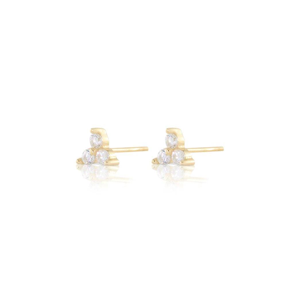 DAINTY 3 STONE EARRINGS - Trove & Co.