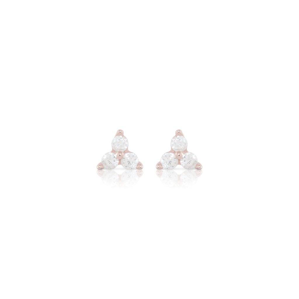 DAINTY 3 STONE EARRINGS - Trove & Co.
