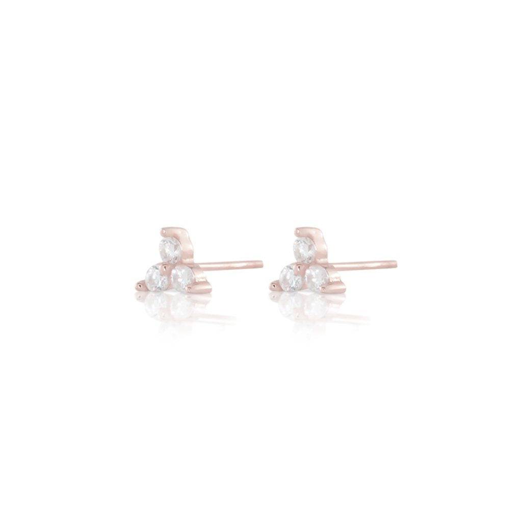 DAINTY 3 STONE EARRINGS - Trove & Co.