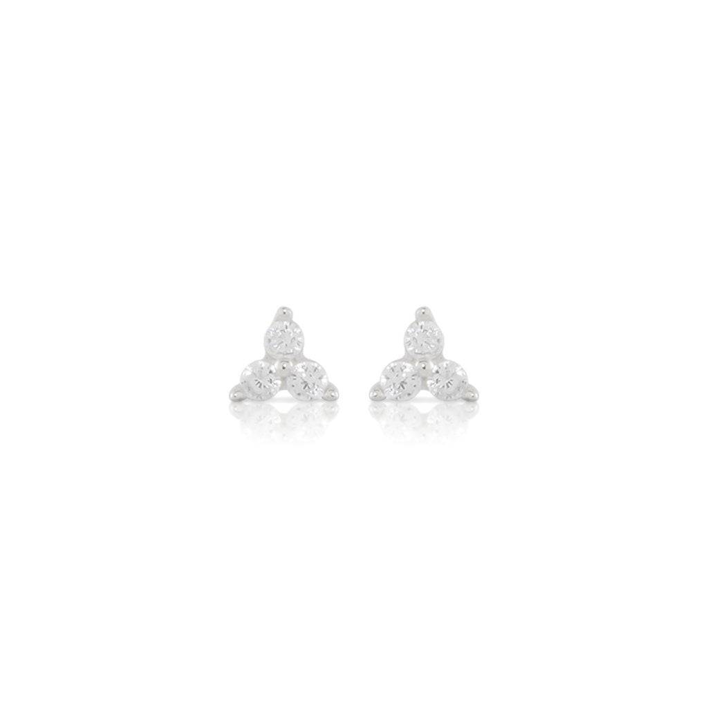 DAINTY 3 STONE EARRINGS - Trove & Co.