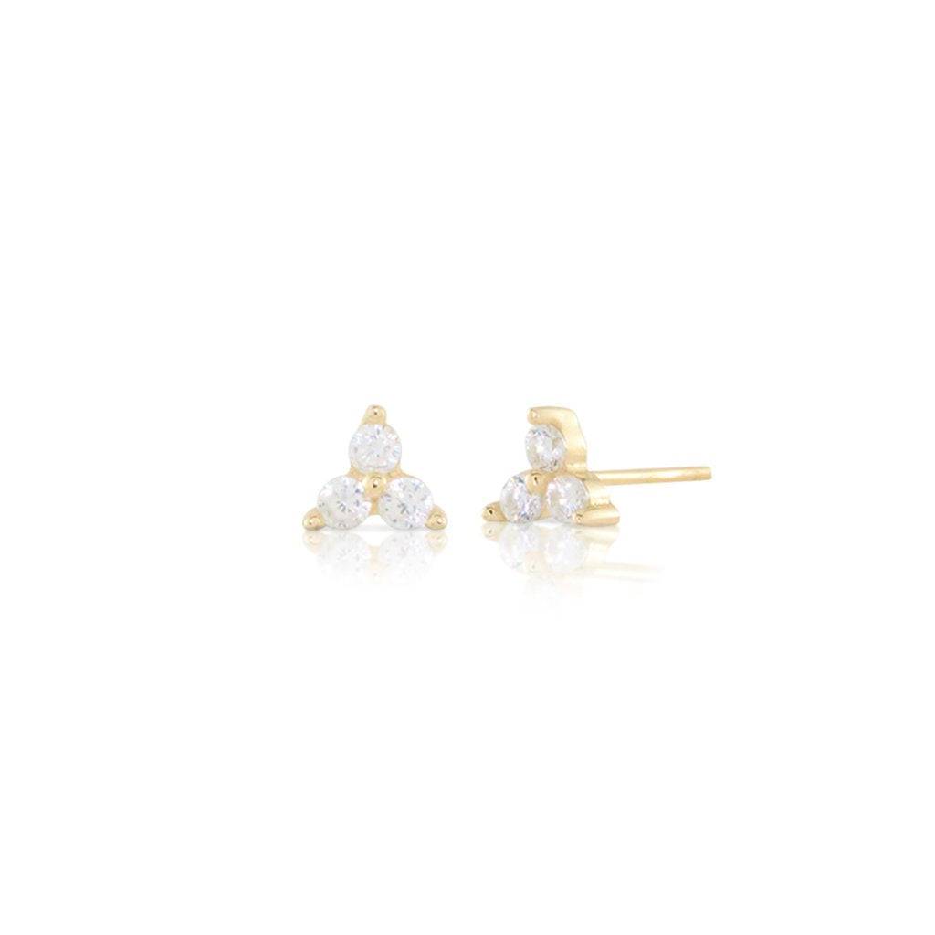 DAINTY 3 STONE EARRINGS - Trove & Co.