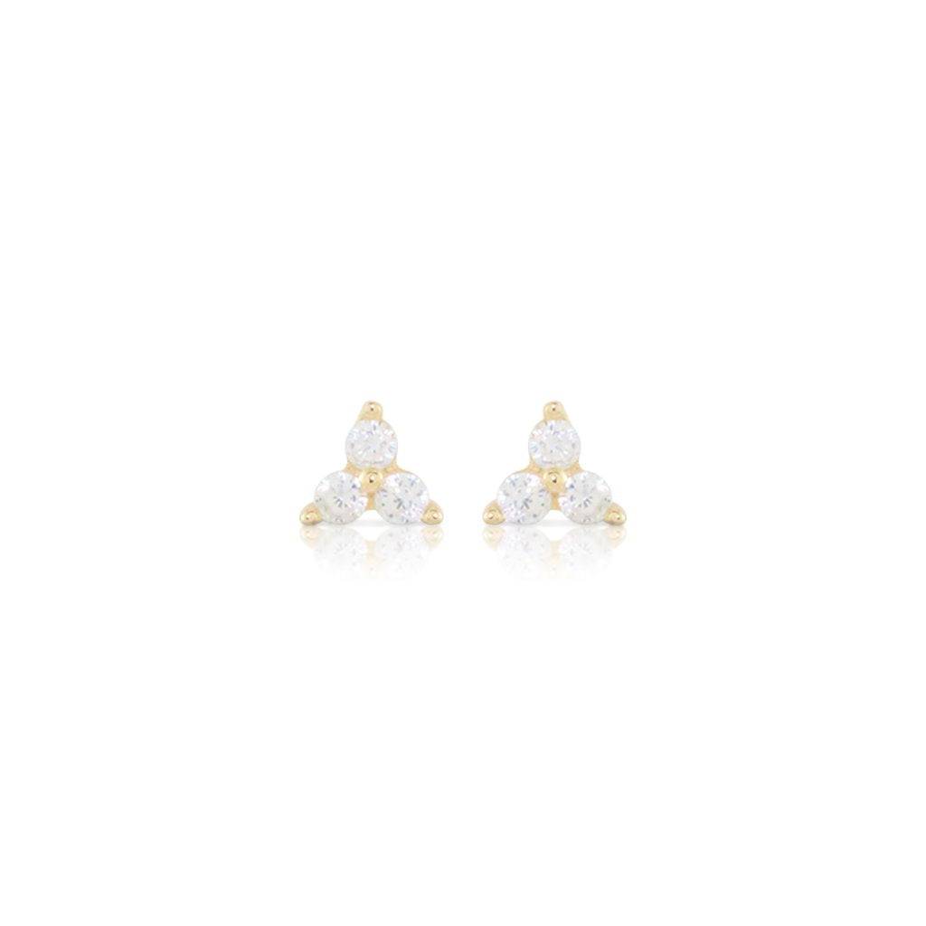 DAINTY 3 STONE EARRINGS - Trove & Co.
