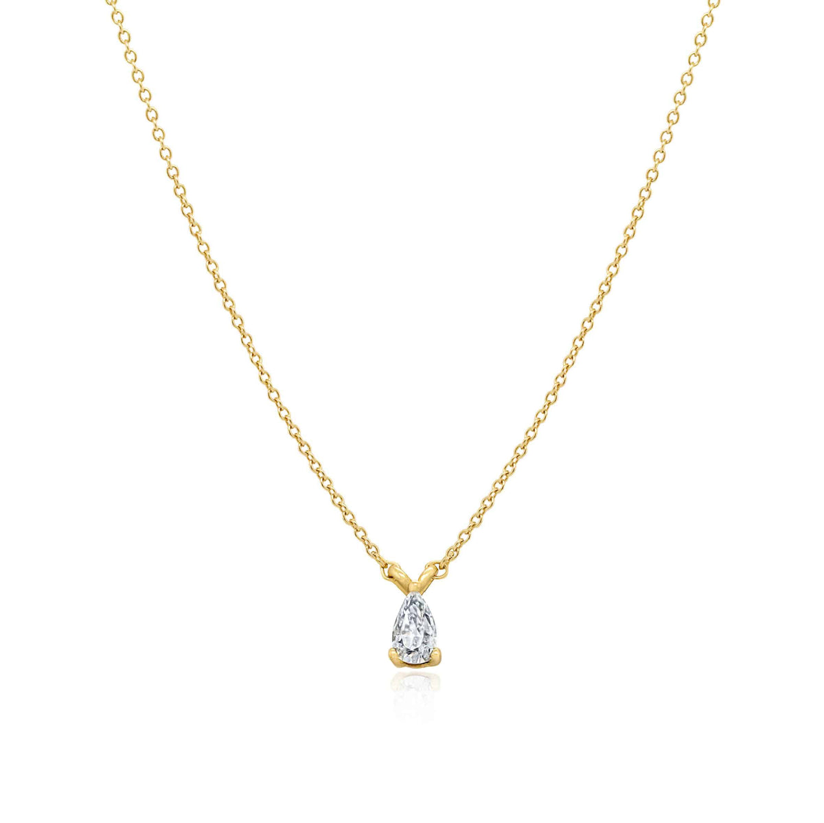 Teardrop Solitaire Pendant with Moissanite