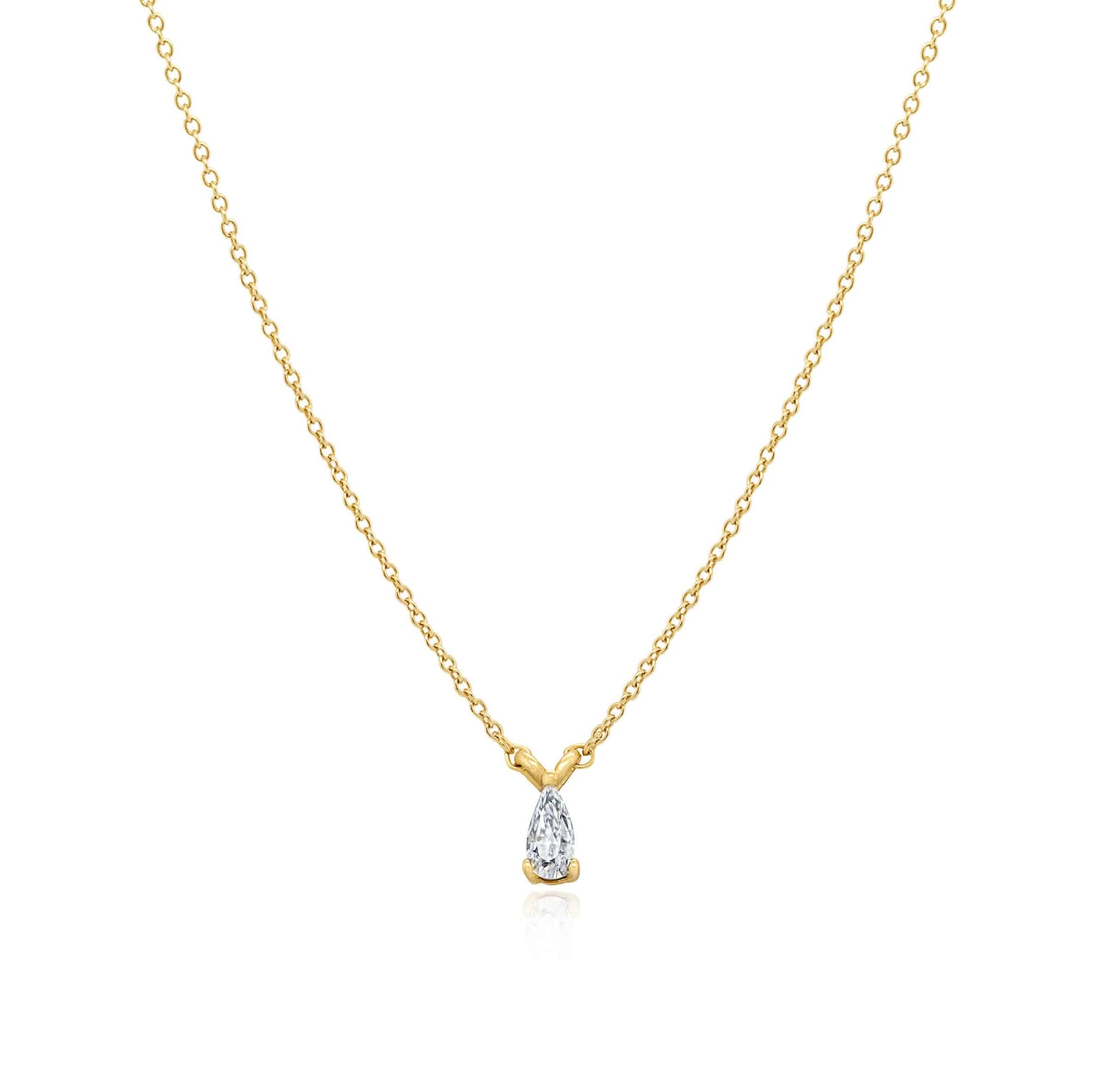 Teardrop Solitaire Pendant with Moissanite - Trove & Co.