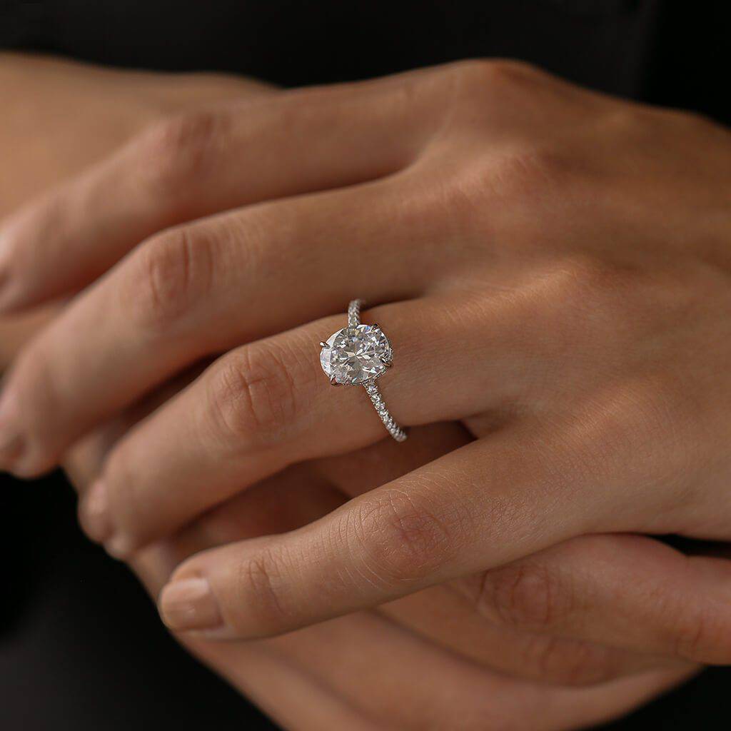 engagement ring with hidden halo - Trove & Co.