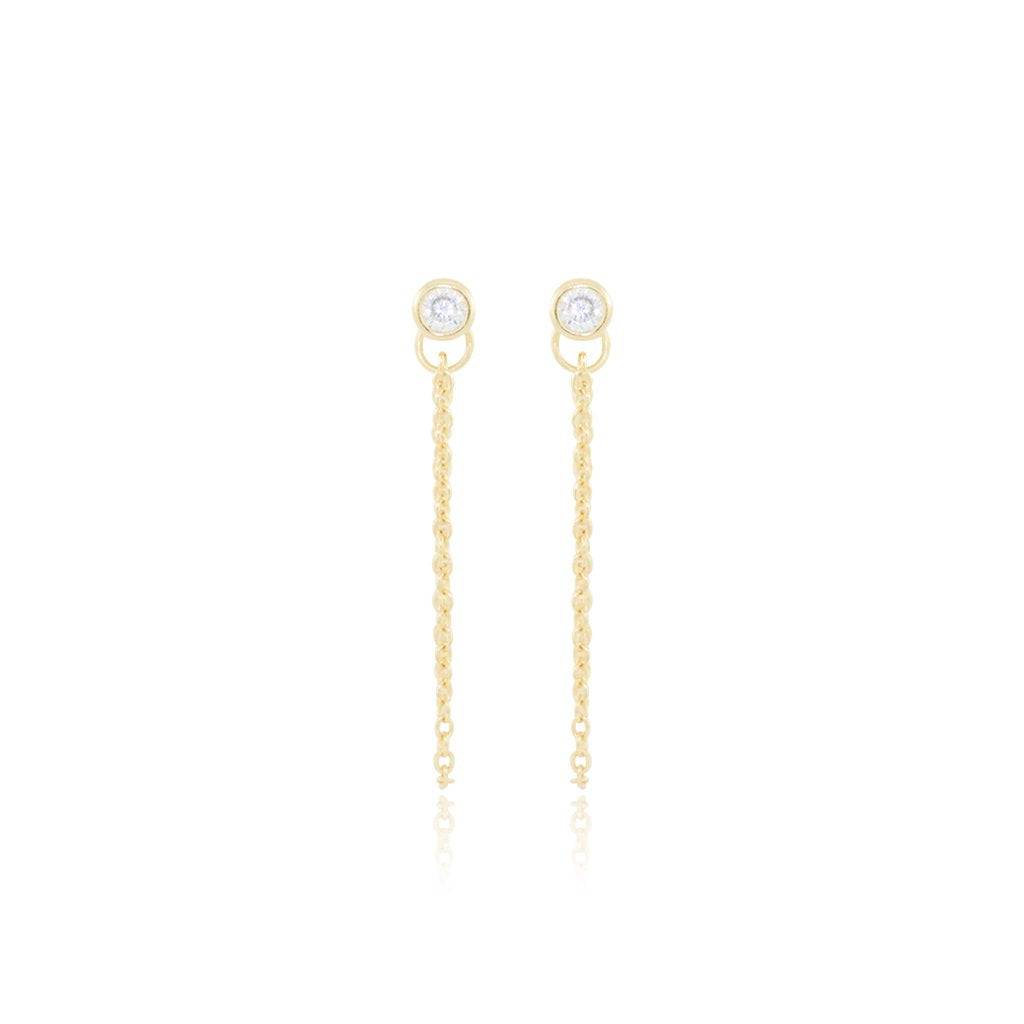 Lariat chain earrings gold - Trove & Co.