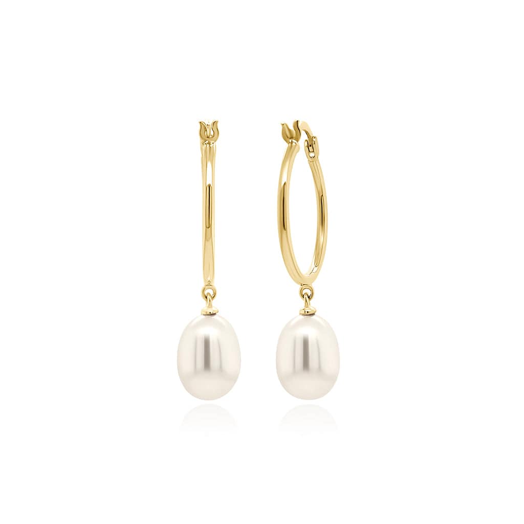 ORGANIC PEARL HOOP EARRINGS - Trove & Co.