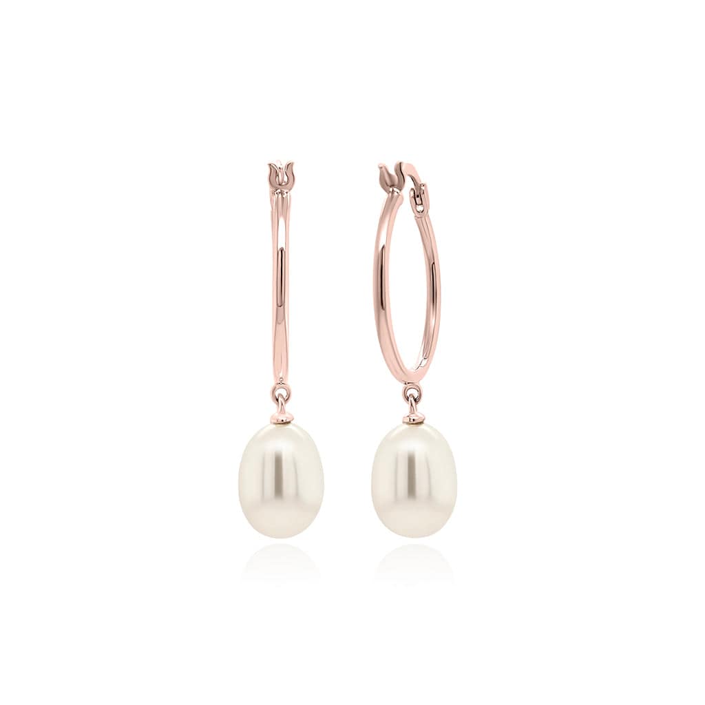 ORGANIC PEARL HOOP EARRINGS - Trove & Co.