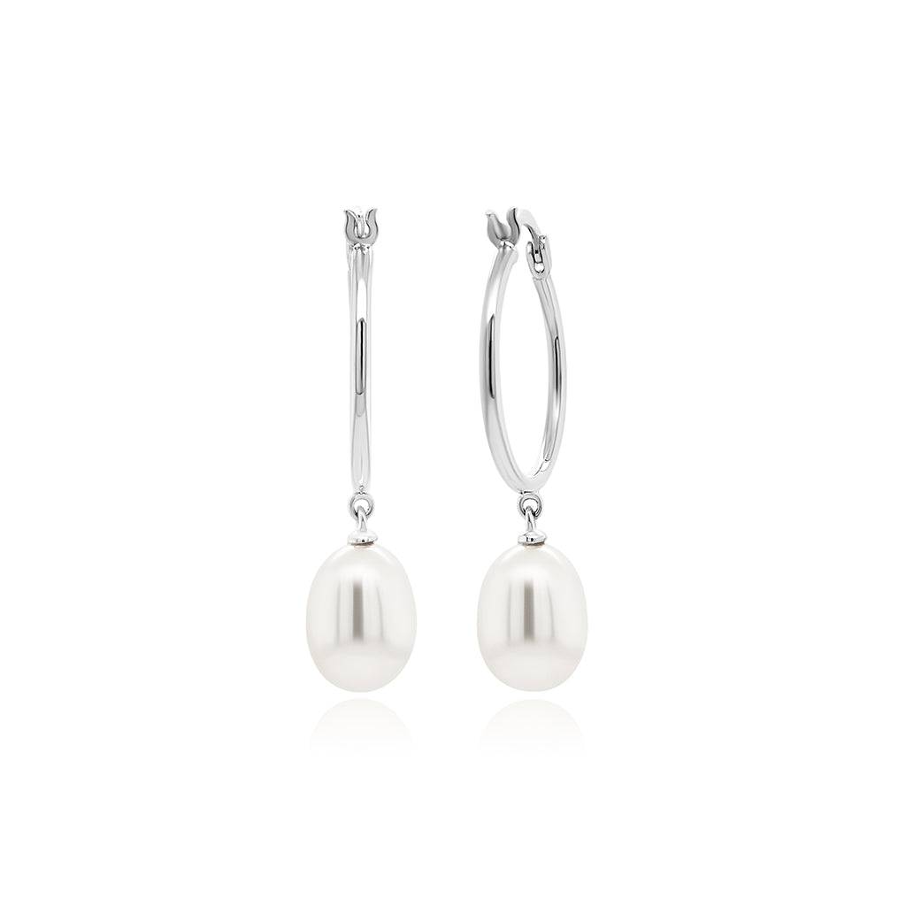 ORGANIC PEARL HOOP EARRINGS - Trove & Co.