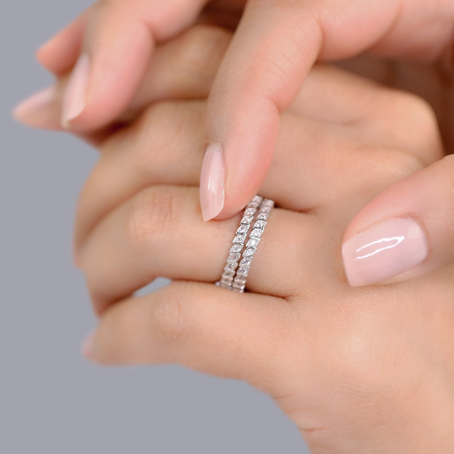 PAIR OF DAINTY ETERNITY BANDS - Trove & Co.