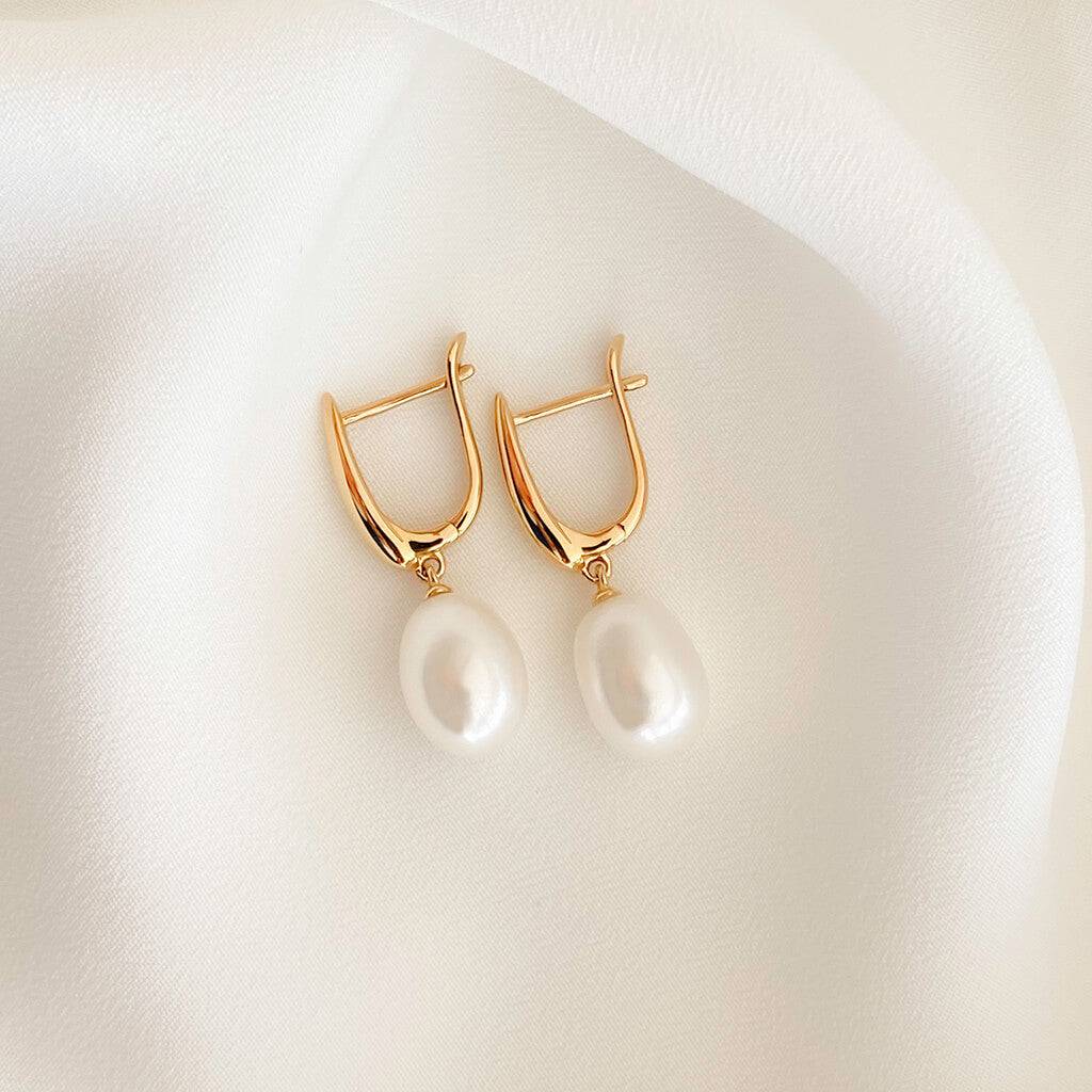 ORGANIC PEARL DROP EARRINGS - Trove & Co.