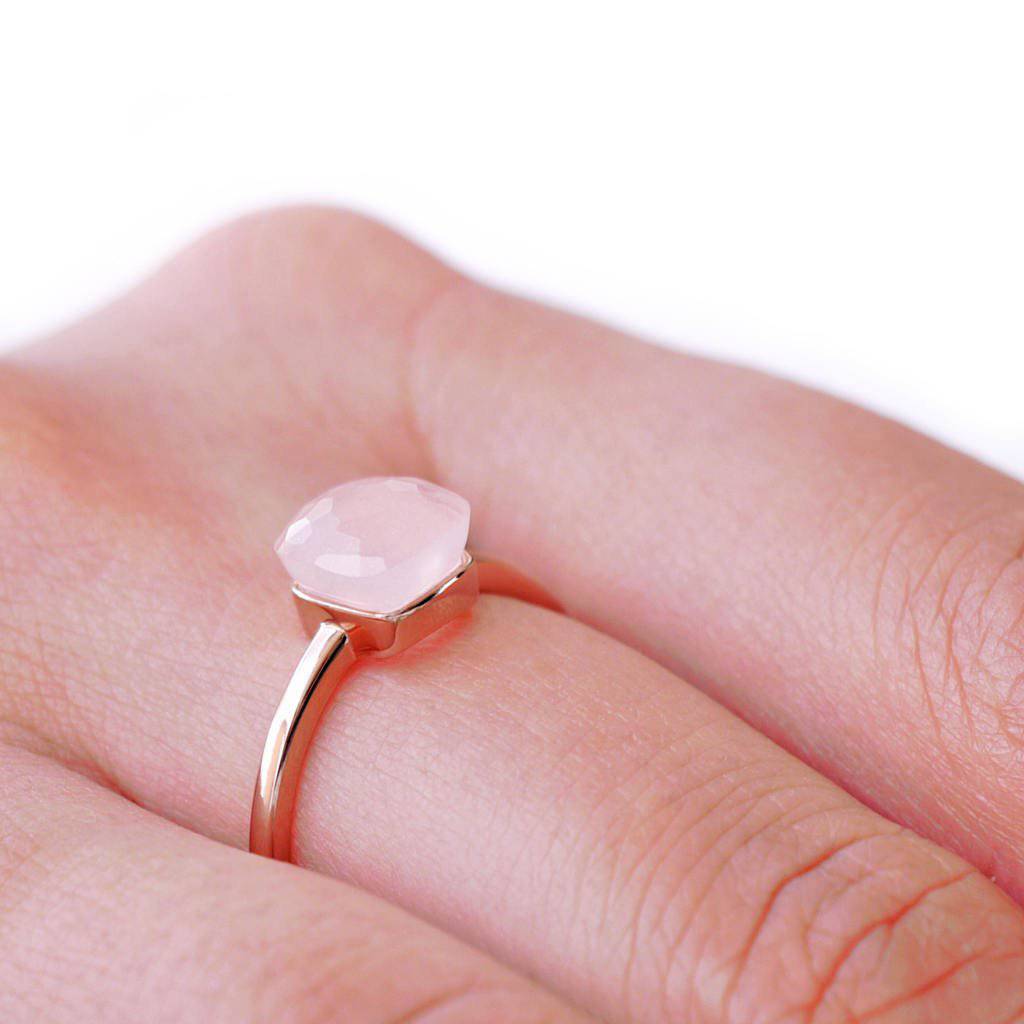 Rose quartz ring on sale gold