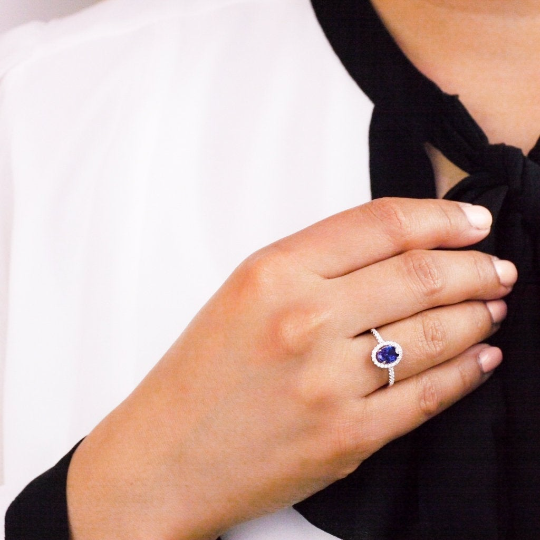 royal blue engagement ring - Trove & Co.