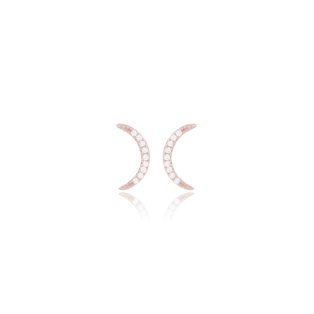 SLIM GOLD CRESCENT MOON EARRINGS - Trove & Co.
