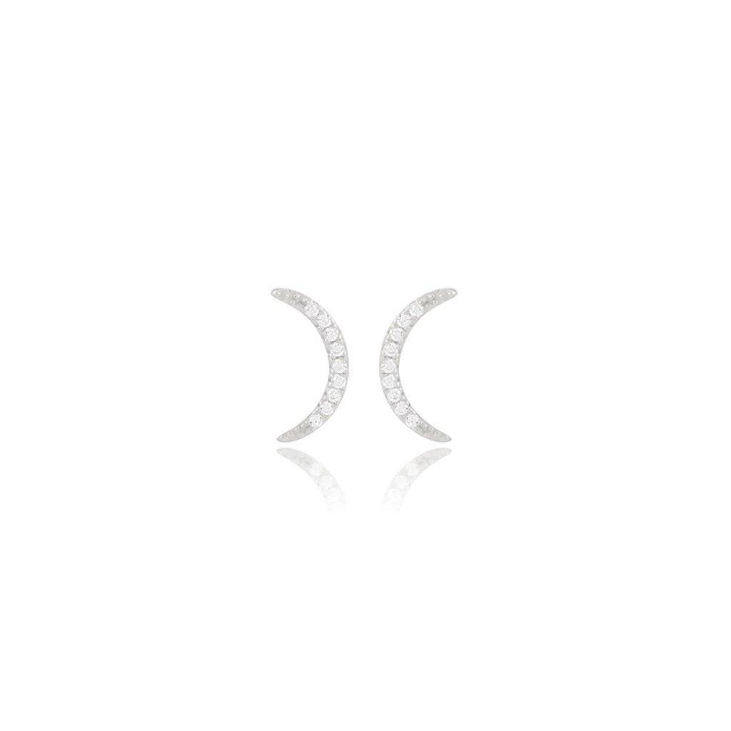 SLIM GOLD CRESCENT MOON EARRINGS - Trove & Co.