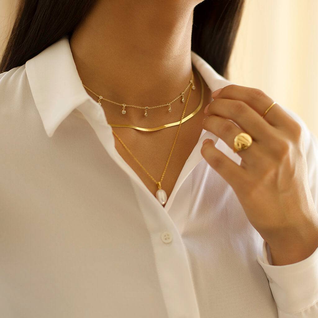 ORGANIC PEARL DROP PENDANT - Trove & Co.